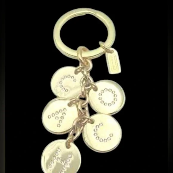 Coach Gold Tone Disc Keyring With COA - Picture 2 of 3